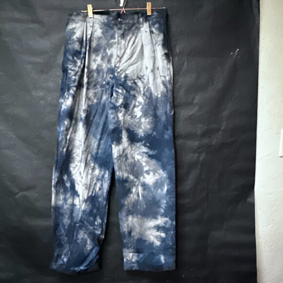 Tommy Hilfiger Tie Dyed Pants Size 35x32" Cotton Chino Slacks Trousers Black - Picture 1 of 8
